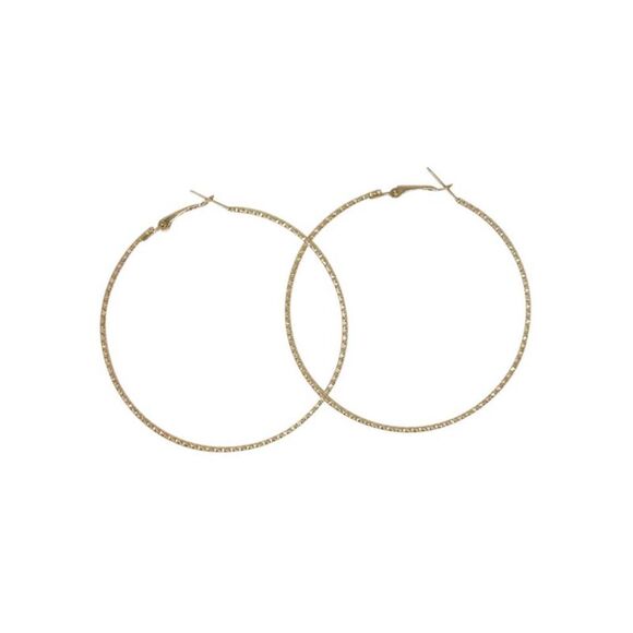 Oversized Textured Metal Hoop Earrings - Picture 7 of 9